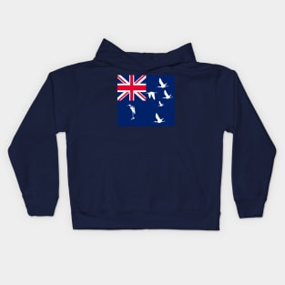 Straya Australia Flag Blue Ensign With Ibises Kids Hoodie